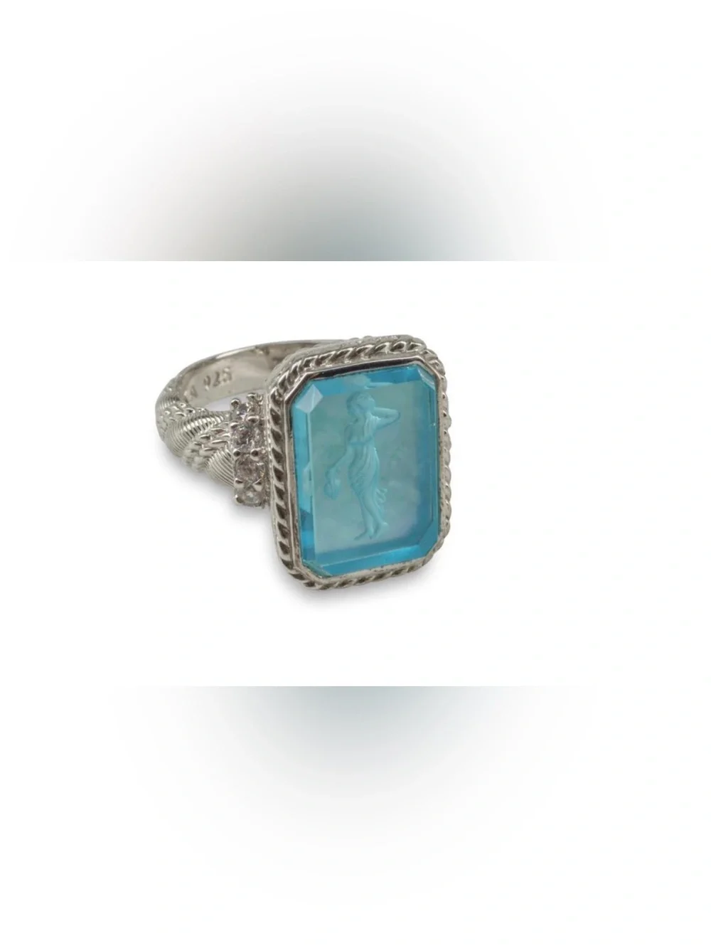 Judith Ripka Luxury Vintage Retro Designer Couture Authentic Formal Cameo Ring